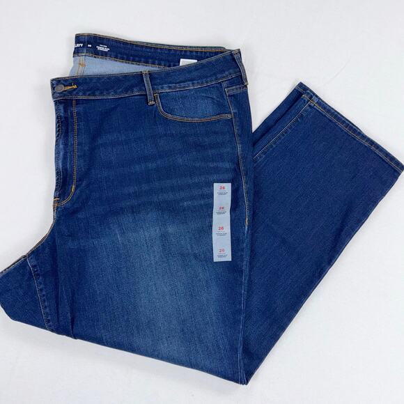 Old Navy Plus Women's Power Slim Mid Rise Straight Jean Size 26 3X Med Blue - Picture 2 of 15